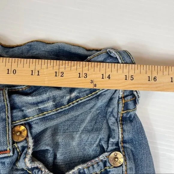 True Religion Rainbow Bobby Destroyed Distressed Jeans Mens 30x33 Denim - Picture 11 of 13